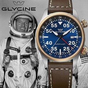 【定価21万】グライシンGLYCINE スイス製ミリタリー パイロット GMT機能 100m防水 AIRPILOT 新品未使用 メンズ日本未発売 グリシン