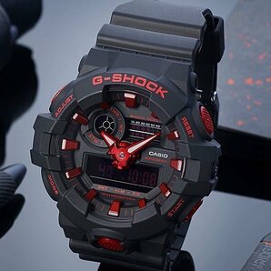 新品 Gショック 【ブラック＆レッド】 200m防水 耐衝撃構造 デジアナ 腕時計 GA-700BNR-1A G-SHOCK メンズ CASIO カシオの画像9