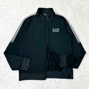 未使用級!!Lサイズ!!EMPORIO ARMANI エンポリオアルマーニ トラックジャケット ブルゾン ストレッチ スポーツ EA7 ロゴ ジャージ メンズ 