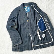 美品!!L相当!!ジースター ロウ デニム テーラードジャケット アンコン Gジャン オーガニックコットン G-STAR RAW メンズ M ロゴ 刺繍_画像1