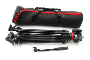 Manfrotto マンフロット546B 三脚 + MVH502AH プロフルードビデオ雲台+ MBAG90PN 純正バッグ 　#K2874