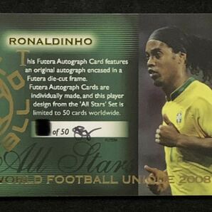 futera UNIQUE 2008 RONALDINHO ロナウジーニョ ブラジル代表 直筆サインカード の画像2