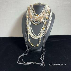 1000円〜　5 大量　pearl 真珠 ライスパール ベビーパール　バロック　クリーム系 ネックレス　ブレスレット　総重量 約450g 15本