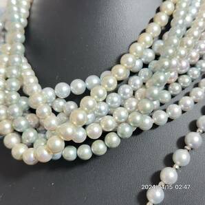 1000円〜 7 まとめ pearl パール 真珠 本真珠 ブルー系 シルバー系 ネックレス 9本セット 総重量約323g 送料無料 の画像2