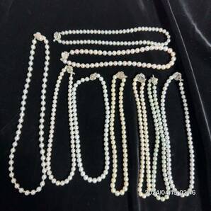 1000円〜 7 まとめ pearl パール 真珠 本真珠 ブルー系 シルバー系 ネックレス 9本セット 総重量約323g 送料無料 の画像3