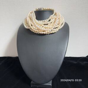 1000円〜 10 まとめ 美品 pearl パール 真珠 本真珠 ネックレス ブレスレット 15本セット 総重量約452g 送料無料 の画像1