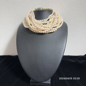 1000 jpy ~ 10 summarize beautiful goods pearl pearl pearl book@ pearl necklace bracele 15 pcs set gross weight approximately 452g free shipping 