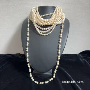 1000円〜 12まとめ 美品 pearl パール 真珠 本真珠 ネックレス 13本セット 総重量約465g 送料無料 の画像1