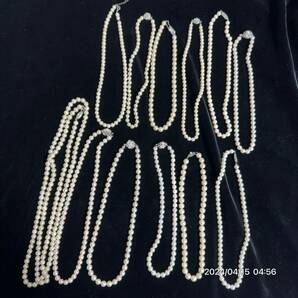 1000円〜 15まとめ 美品 pearl パール 真珠 本真珠 ネックレス 12本セット 総重量約403g 送料無料 の画像3