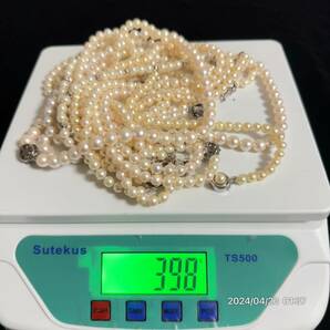 1000円〜 5まとめ 美品 pearl パール 真珠 本真珠 バロック 約9mmサイズあり ネックレス 12本セット 総重量約398g 送料無料 の画像9