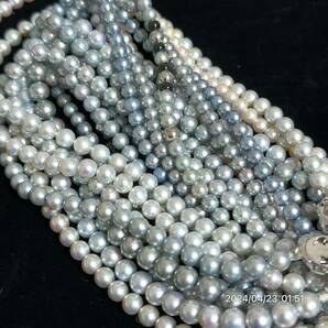 1000円〜 7 まとめ pearl パール 真珠 本真珠 シルバー ブルー系約9mmサイズあり ネックレス 11本セット 総重量約452g 送料無料 の画像6