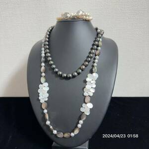 1000円〜　8 まとめ　pearl パール　真珠 本真珠 黒真珠　マベパール　ネックレス　ブレスレット　リング 指輪　総重量約178g 送料無料　