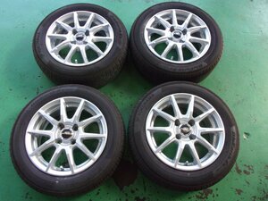 送料無料【A-TECH】SCHNEIDEA☆5.5J×14+38　PCD100-4穴☆BluEart-ES　165/65R14　8.5分山//4本[中古]タンク、パッソ、ルーミー、ブーン他