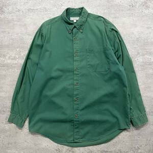 90s ゲス ボタンシャツ 半袖 緑 グリーン ヒップホップ スタイル 無地 サイズ L