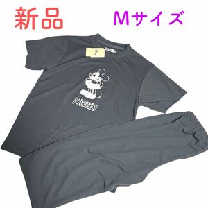 《新品》ディズニー　ミッキーマウス　メンズ　tシャツ ハーフパンツ　ルームウェア　パジャマ　上下セット　Mサイズ　