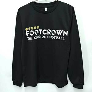 【中古】FOOT CROWN ドライシャツ プラシャツ ロングスリーブ 吸収速乾 長袖 Tシャツ M ブラック サッカー フットサルウェア