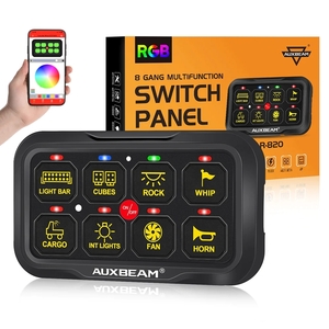 近日値上げ”即納”最新版”AUXBEAM 8 ギャングスイッチ GangSwitch AR-820 スマホ連動 Bluetooth 調光調色 ストロボ SUV トラック 4WD AWD