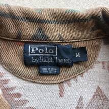 送料370円　90's Polo Ralph Lauren ラルフローレン ネイティブ柄　ポロシャツ ビンテージ加工　M_画像3