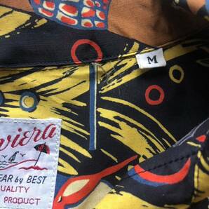 Rivieraリビエラ レーヨン100%半袖シャツ アロハシャツ 素潜り漁 熱帯魚柄【日本製】ビンテージ Mサイズ大きめです アメカジ 古着の画像3