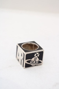 [Используется] Vivienne Westwood Dice Ring Viviennes Westwood Vivian XS (эквивалент № 12) Все черные O-24-04-07-055-RG-IS-OS