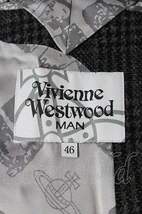 【USED】Vivienne Westwood MAN グレンチェックロングコート ヴィヴィアンウエストウッド ビビアン 44 グレー I-24-01-24-025-co-HD-ZI_画像3