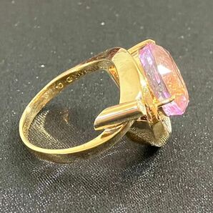 C/2 美品 ピンクゾイサイト 7.32ct K18 PT900リング ダイヤ0.10ct 約8.3g タンザナイトの画像4