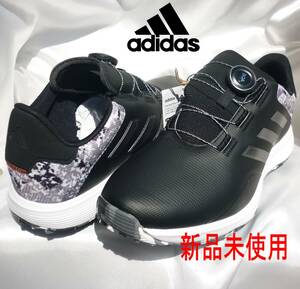 новый товар стандартный товар бесплатная доставка *25.5cm Adidas боа dial чёрный мужской туфли для гольфа широкий шиповки отсутствует водонепроницаемый 