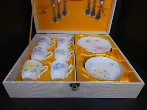 NORITAKE★カップ＆ソーサー デザート皿6客セット★プリティーな器 Alpine cafe terace Bon Neige★千趣会コラボ★美品