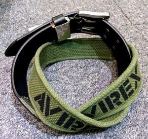 期間限定値下げ　AVIREX　 本革　Made in japan レザーベルト　カーキ