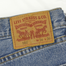 Levis リーバイス 550 ルーズ テーパード デニム パンツ ジーンズ ライトブルー size.34×30_画像3