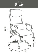 【値下げ】 オフィスチェア ハイバック メッシュ 肘付き デスクチェア 昇降 ロッキング 回転 キャスター付き ブラック M5-MGKFGB90072BK_画像9