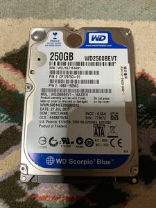 WesternDigital HDD 250GB WD2500BEVT ハードディスク　②