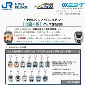 ラスト1品 JR西日本 北陸本線（敦賀~金沢の特急街道）終了記念グッズ【北陸本線トレーディング アクリルキーホルダー 】~475系新北陸色~の画像8