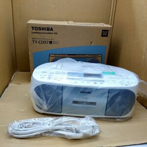 未使用 東芝 CDラジオカセットレコーダー TY-CDS7 ワイドFM ブルー TOSHIBA