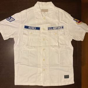 AVIREX Cotton Heringbone Patch Shirt / 白 / L