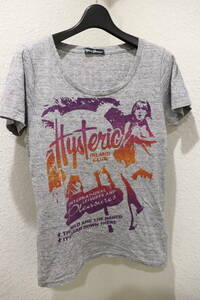 即決 HYSTERIC GLAMOUR ヒステリックグラマー Too HOT to Handle メッセージプリント ＆ ガールプリント Tシャツ レディース FREE