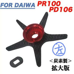 左赤 ダイワ Daiwa PR100 PD106 用 ドラグ スタードラグ 炭素 カーボン製 ロングアーム ベイトリール用 ドレスアップ カスタムパーツ