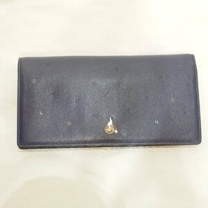 BEAN POLE◆韓国ブランド レザー製 長財布（ネイビー）小銭入れ付・数回使用のみ◆USED 72