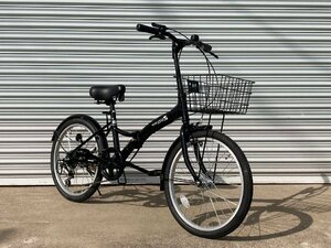 [ outlet ] foldable bicycle 20 -inch basket attaching Shimano 6 step shifting gears MB-02 [ black ]