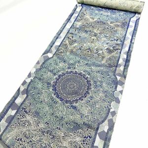 [ 7 luck ]uala Beth k silk all through double-woven obi simplified cloth silver thread lame new goods length approximately 440cm