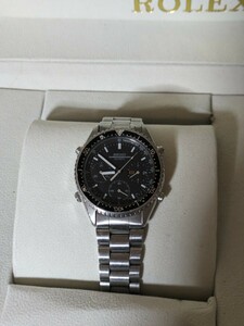 1000円〜 希少 SEIKO セイコー SPEEDMASTER スピードマスター 7A38-6040 QZ クロノグラフ デイデイト メンズ 腕時計 純正ベルト 稼働品