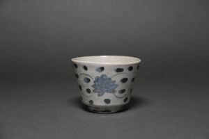  старый Imari ..... конняку печать полька-дот документ соба чашка саке Edo средний период первый период Imari 