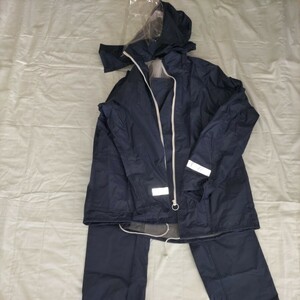  men's . feather ... rainsuit top and bottom set size M dark blue work for farm work mountain climbing sport 