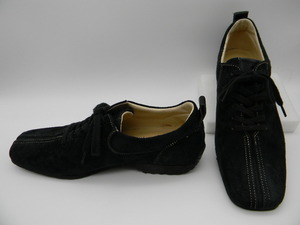 *#*[ Hush Puppies is shupapi-]* black. leather shoes (23cm rank ) display =23.5cm walking shoes suede 