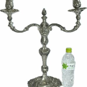 AZ-792 希少 ROYAL SELANGOR PEWTER ロイヤル セランゴール 錫製 特大 キャンドルスタンド 燭台 重さ約5Kg 高さ約47㎝ 細密 細工 の画像10