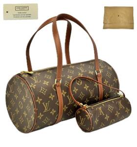 AZ-837 ヴィンテージ LOUIS VUITTON ルイ・ヴィトン パピヨン30 M51365 モノグラム ポーチ付 極美品 MB0052 ミニボストン バッグ 旧型 