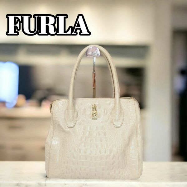 FURLA　クロコ押し　フルラ　 トートバッグ