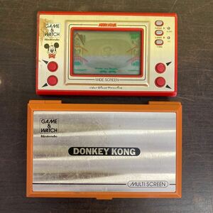 Nintendo ニンテンドー GAME&WATCHまとめて2台/ドンキーコング DONKEY KONG DK-52/ ワイドスクリーン ミッキーマウス MC-25ゲームウォッチ 