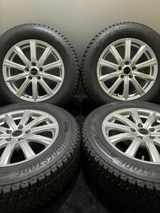 225/65R17 BRIDGESTONE/DM-V3 20年製 BALMINUM 17インチ 7J ＋38 114.3 5H スタッドレス 4本 ハリアー RAV4 (2-F351)