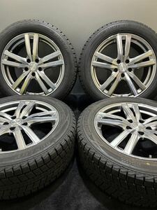 225/55R18 DUNLOP/WINTER MAXX SJ8 20年製 ROZEST 18インチ 7J ＋38 114.3 5H スタッドレス 4本 デリカ アウトランダー (南7-F449)